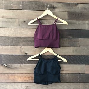 Lululemon Athletica Women's Set of 2 High Neck Cross Back Sports Bra Crop Tanks